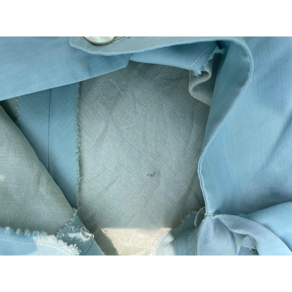 Vintage‎ 50s Seafoam Blue Portrait Collar Dress. Bow Tulle Crinoline Fair - Picture 11 of 11